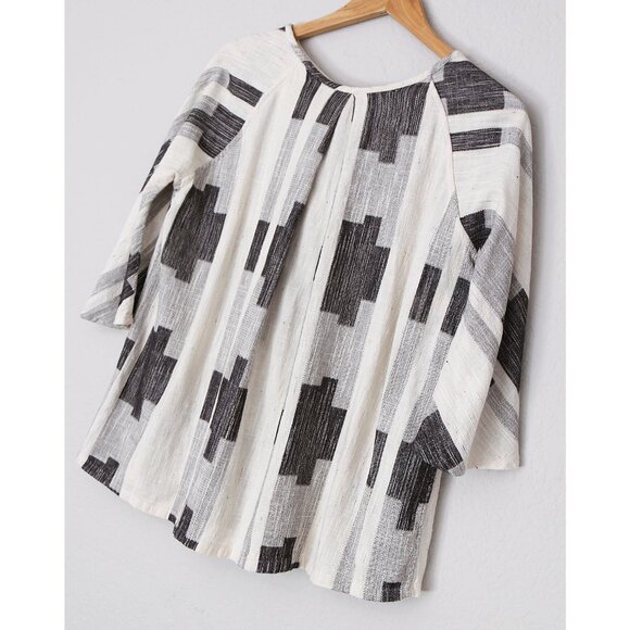 Ace & Jig Beatrice Blouse Top Mural Size M Reversible Cotton Lagenlook Rare $260 - Picture 4 of 16